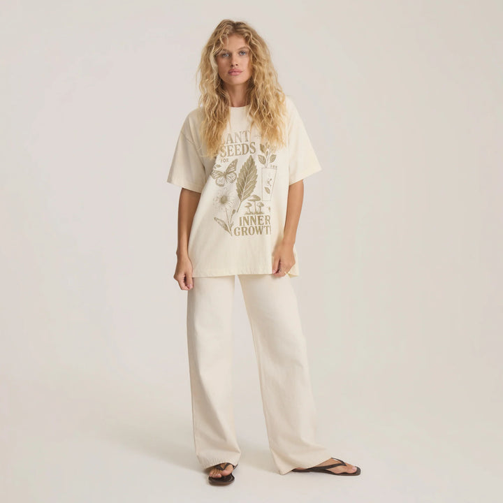 Roark Women's Plant Seeds Oversized Premium Tee - Bone - Sun Diego Boardshop