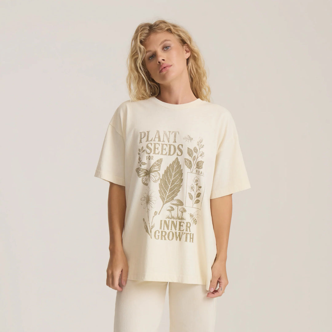 Roark Women's Plant Seeds Oversized Premium Tee - Bone - Sun Diego Boardshop