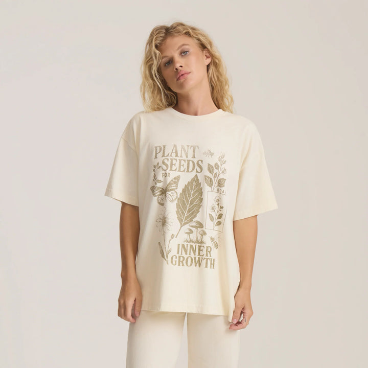 Roark Women's Plant Seeds Oversized Premium Tee - Bone - Sun Diego Boardshop