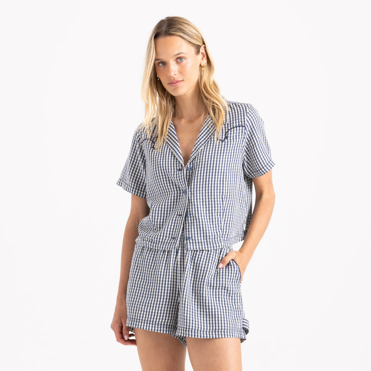 Roark Camp Short Sleeve Button Up Shirt - Indigo - Sun Diego Boardshop