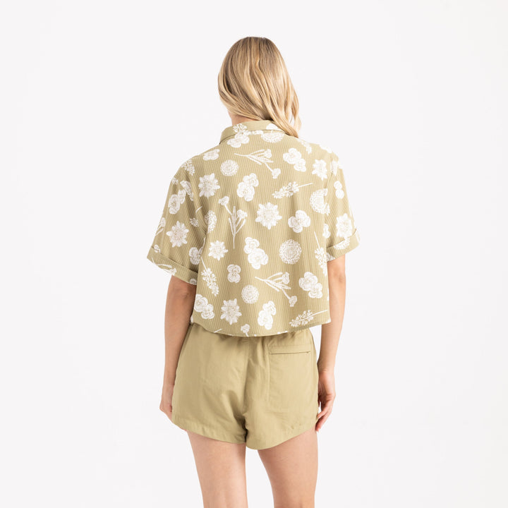 Roark Women's Bless Up Cropped Button Up Shirt - Dusty Olive - Sun Diego Boardshop