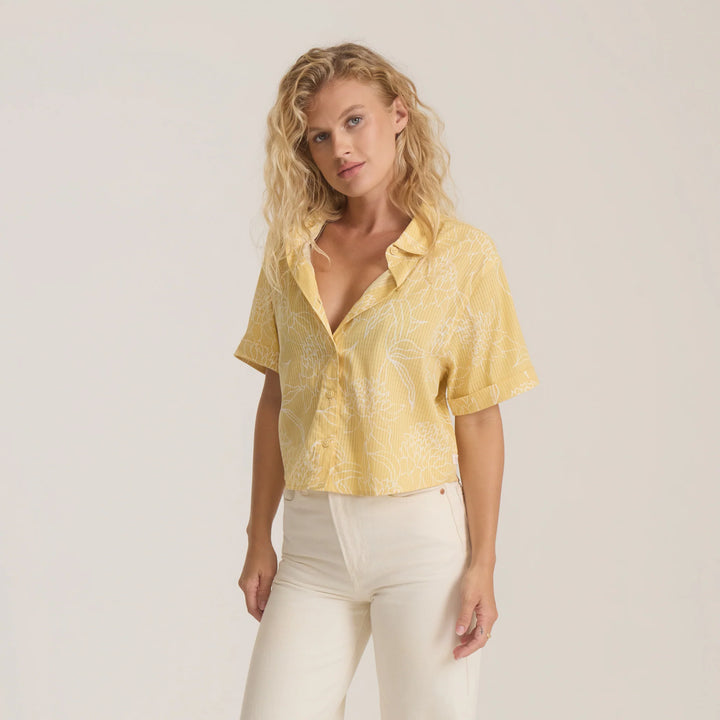 Roark Women's Bless Up Cropped Button Up Shirt - Wheat - Sun Diego Boardshop