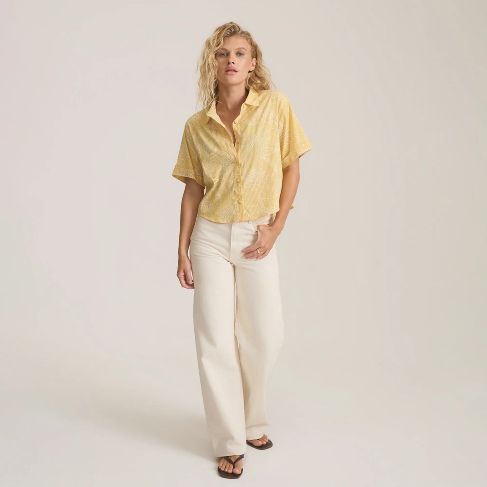 Roark Women's Bless Up Cropped Button Up Shirt - Wheat - Sun Diego Boardshop