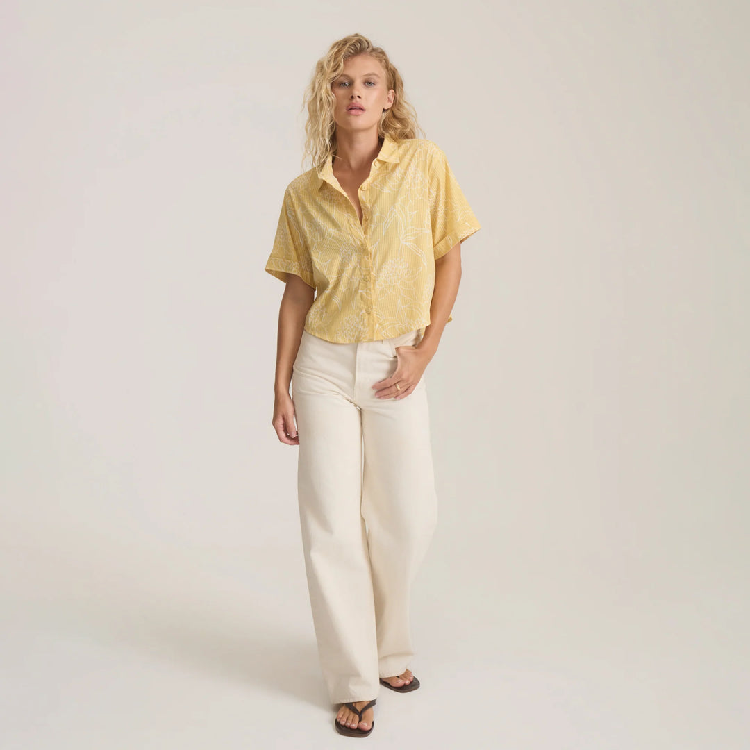 Roark Women's Bless Up Cropped Button Up Shirt - Wheat - Sun Diego Boardshop