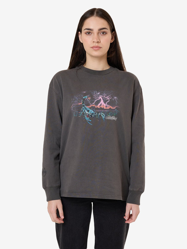 THRILLS Scorpion Ridge Long Sleeve Oversized Tee - MERCH BLACK - Sun Diego Boardshop