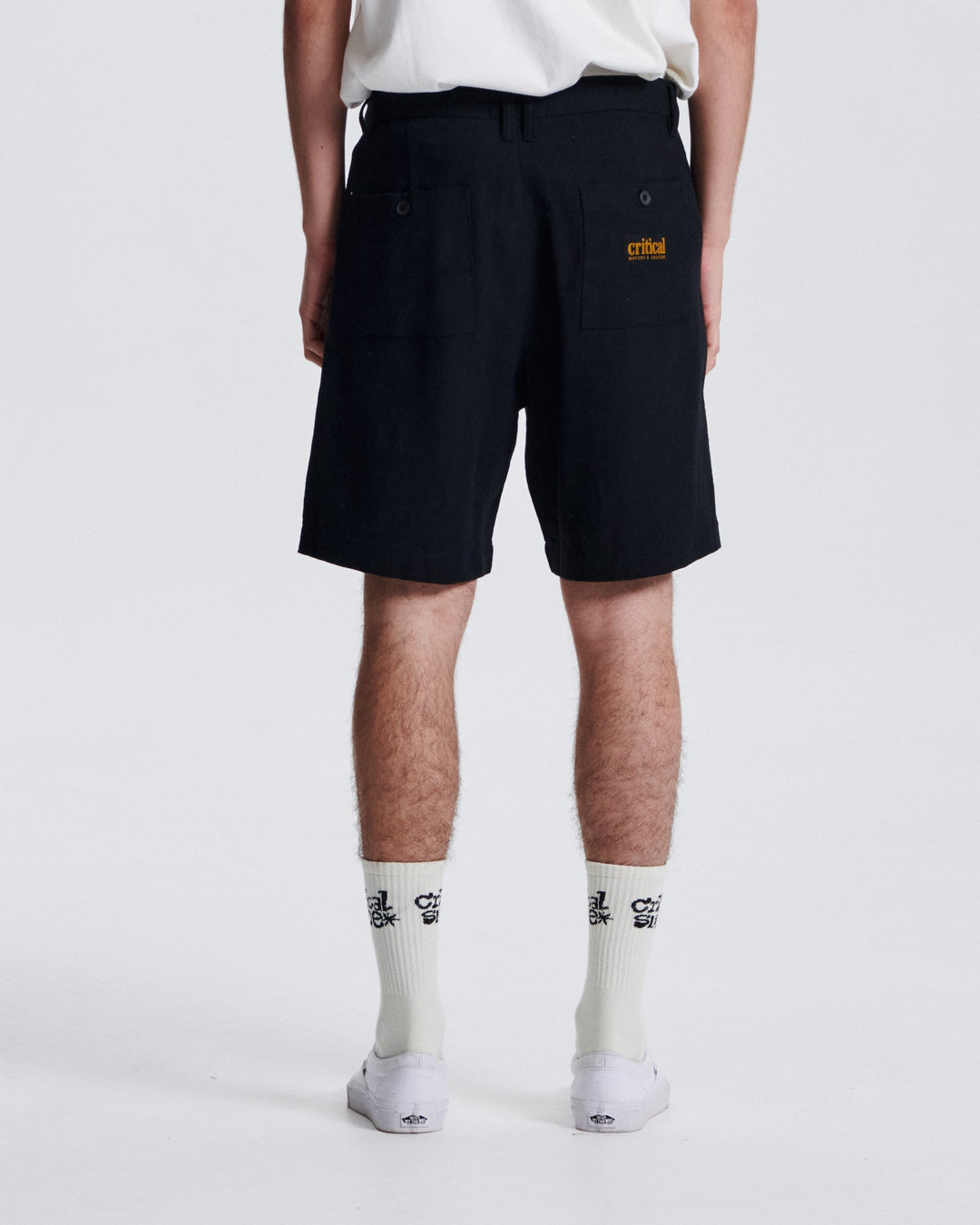 Critical Slide Harro Linen Pleat Short - Black - Sun Diego Boardshop