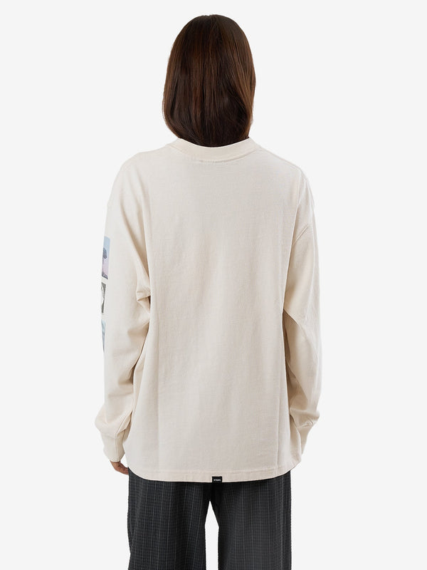 THRILLS One Way Or Another Long Sleeve Oversized Tee - HERITAGE WHITE - Sun Diego Boardshop