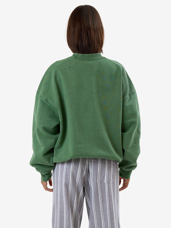 THRILLS Hard Knocks Cocoon Panel Crew - ELM GREEN - Sun Diego Boardshop