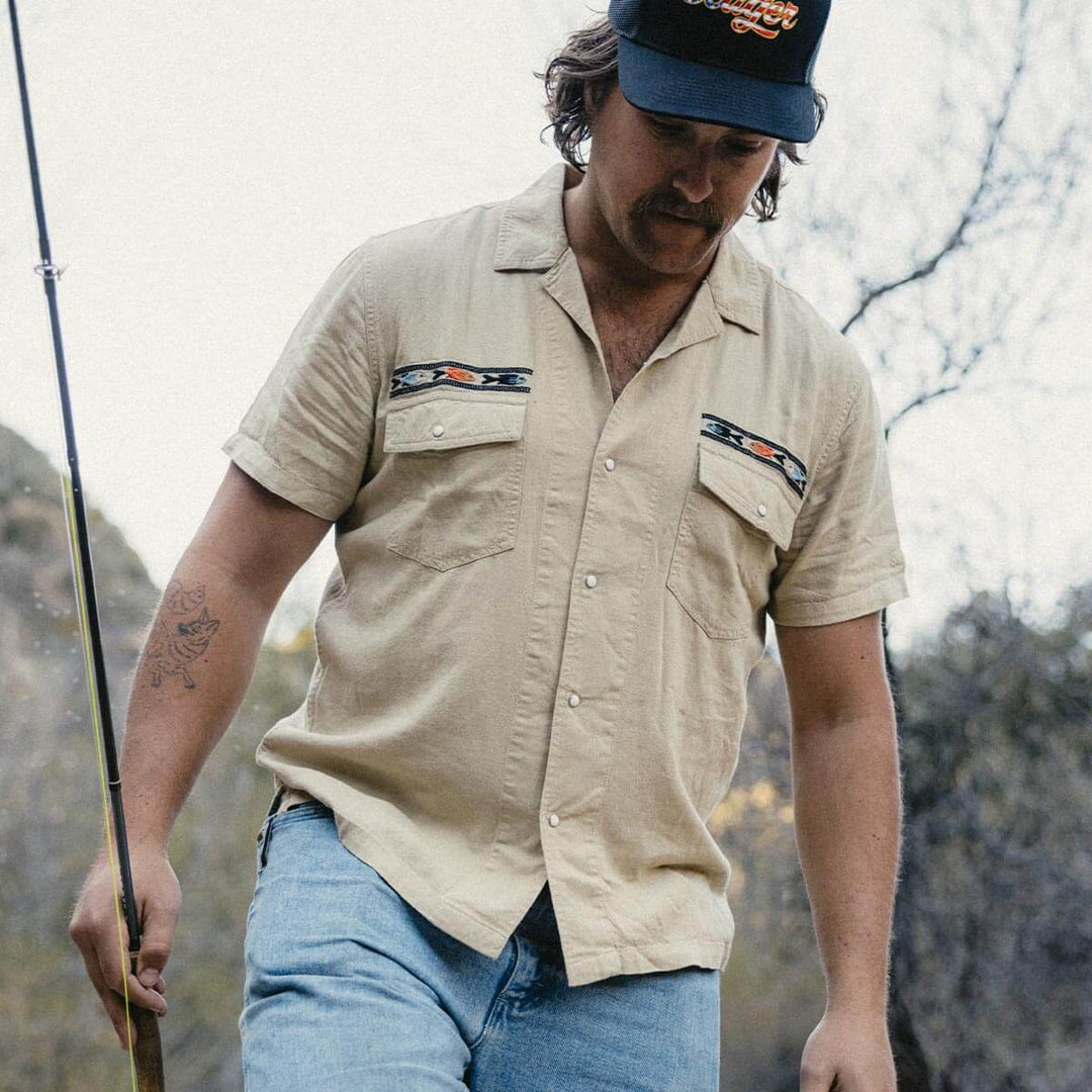 Seager Men's Whippersnapper Short Sleeve Shirt - Dry Hay - Sun Diego Boardshop