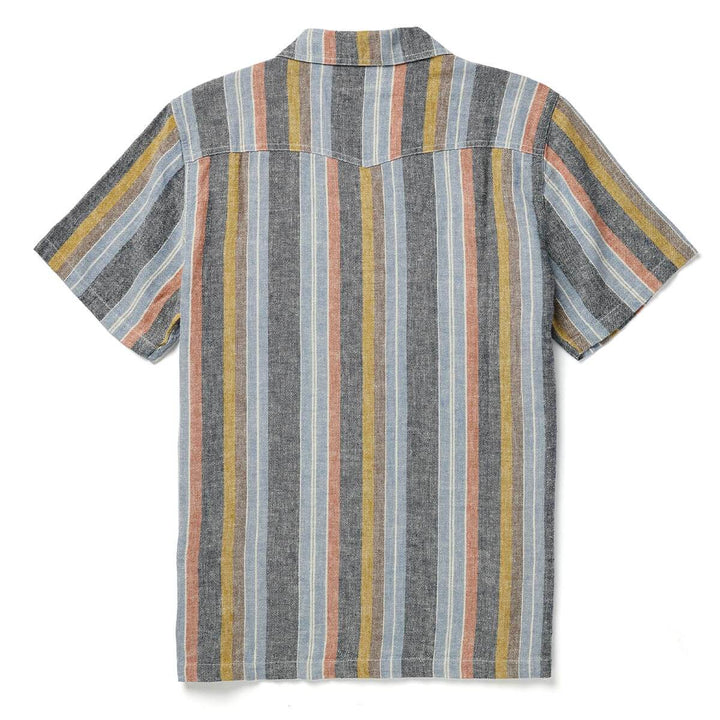 Seager Men's Whippersnapper Short Sleeve Shirt - Washed Stripe Navy - Sun Diego Boardshop
