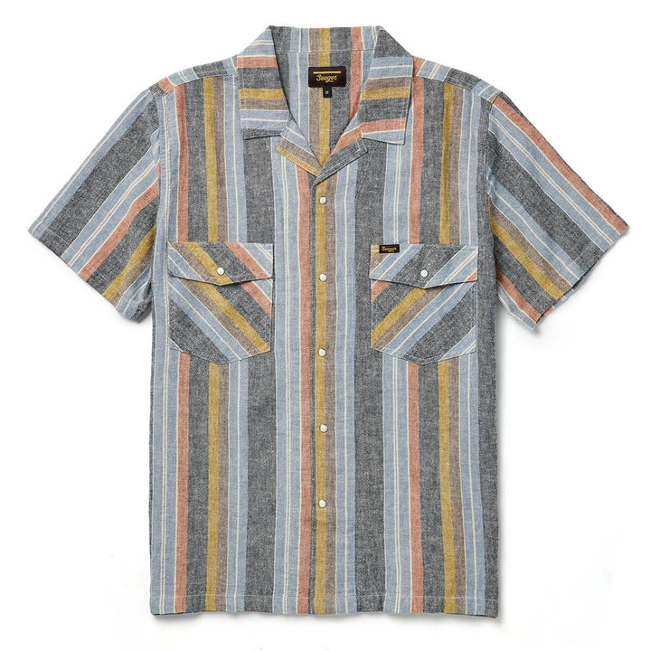 Seager Men's Whippersnapper Short Sleeve Shirt - Washed Stripe Navy - Sun Diego Boardshop