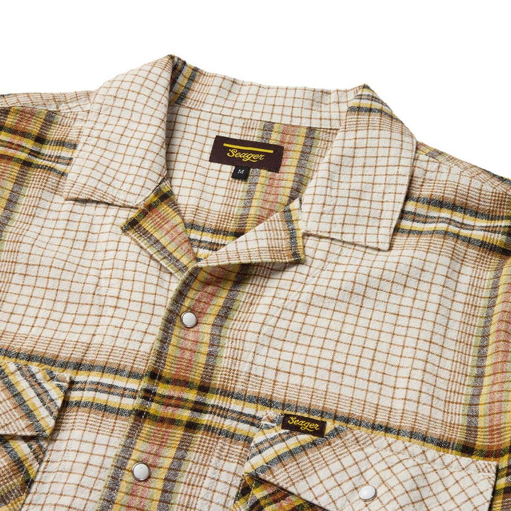 Seager Men's Whippersnapper S/S Shirt White Wash Plaid - White Wash - Sun Diego Boardshop