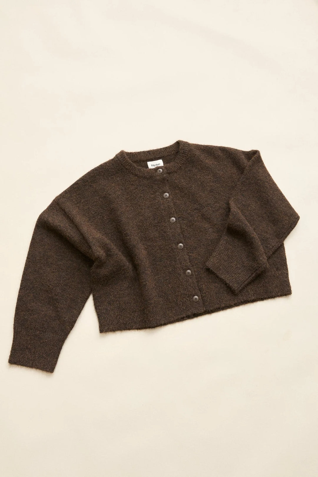 Rhythm Estelle Fluffy Knit Cardigan - Chocolate - Sun Diego Boardshop