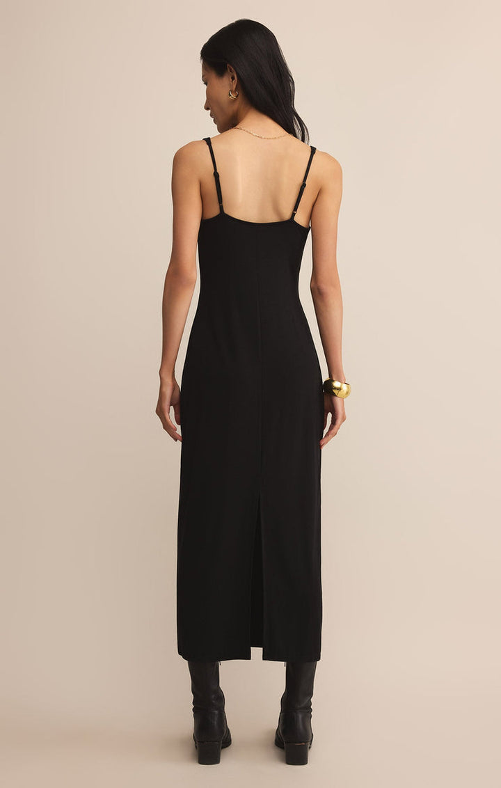 Z-Supply Eleve Twist Midi Dress - Black - Sun Diego Boardshop