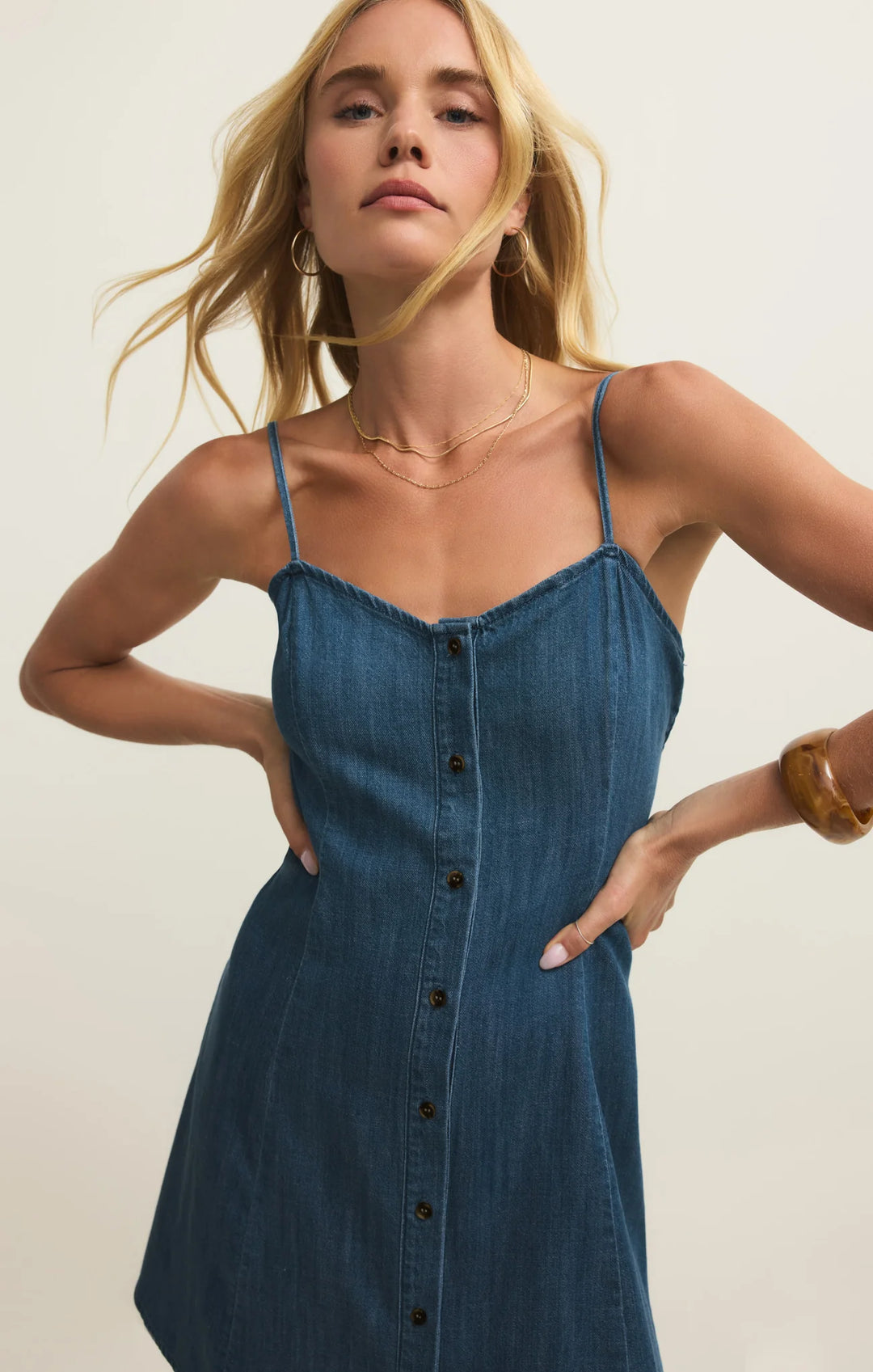Z-Supply Women's Angel Eyes Denim Mini Dress - Medium Indigo