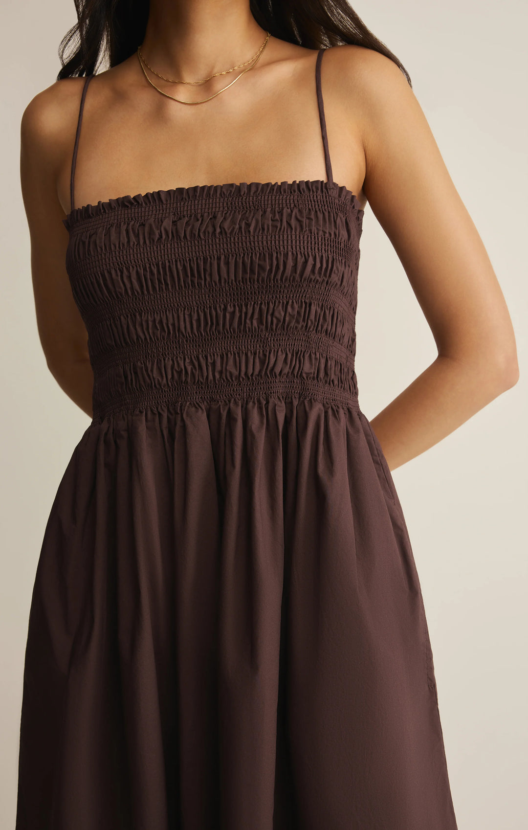 Z Supply Women's Cornelia Poplin Maxi Dress - Chocolate Cherry - Sun Diego Boardshop