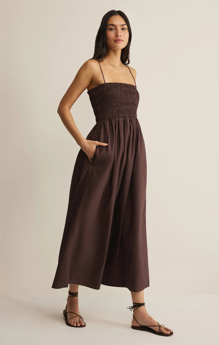 Z Supply Women's Cornelia Poplin Maxi Dress - Chocolate Cherry - Sun Diego Boardshop