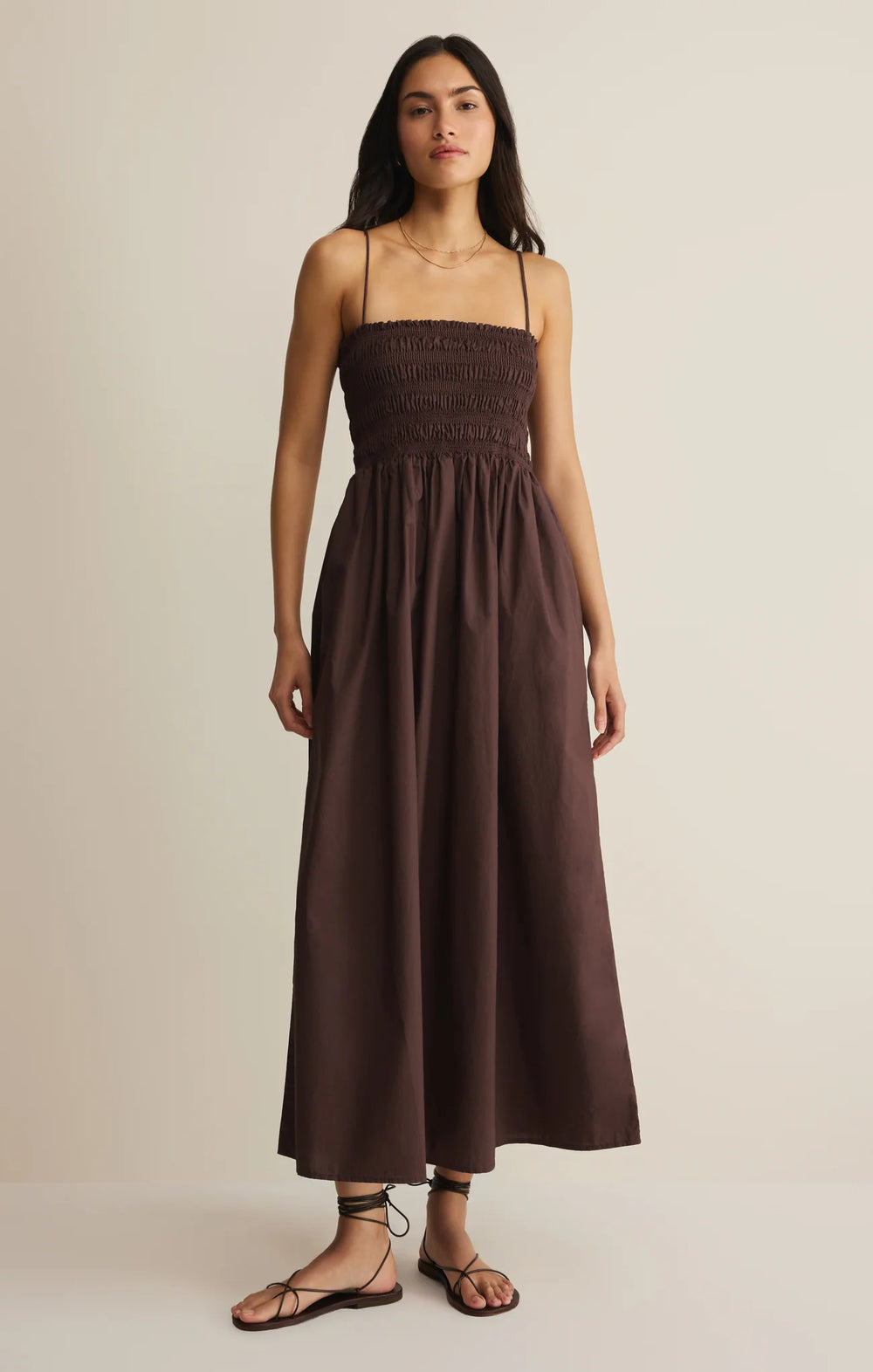 Z Supply Women's Cornelia Poplin Maxi Dress - Chocolate Cherry - Sun Diego Boardshop