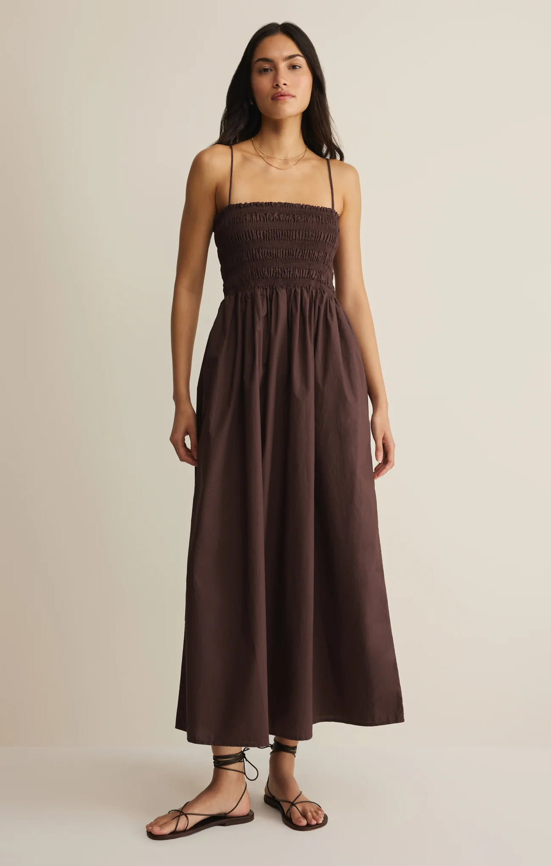 Z Supply Women's Cornelia Poplin Maxi Dress - Chocolate Cherry - Sun Diego Boardshop