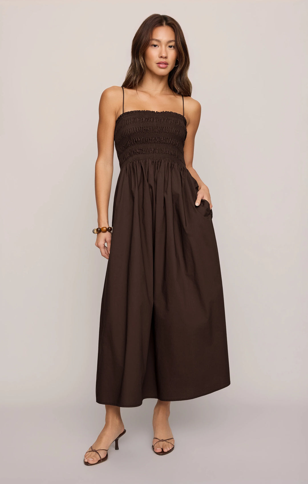Z Supply Women's Cornelia Poplin Maxi Dress - Chocolate Cherry - Sun Diego Boardshop