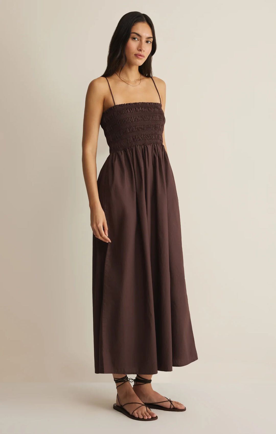 Z Supply Women's Cornelia Poplin Maxi Dress - Chocolate Cherry - Sun Diego Boardshop