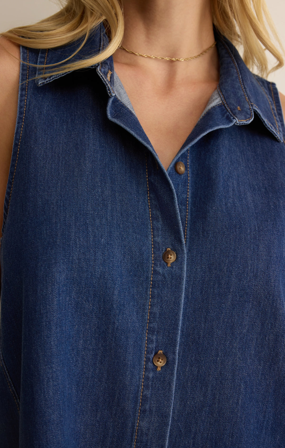 Z-Supply Women's New Light Denim Mini Dress - Deep Water