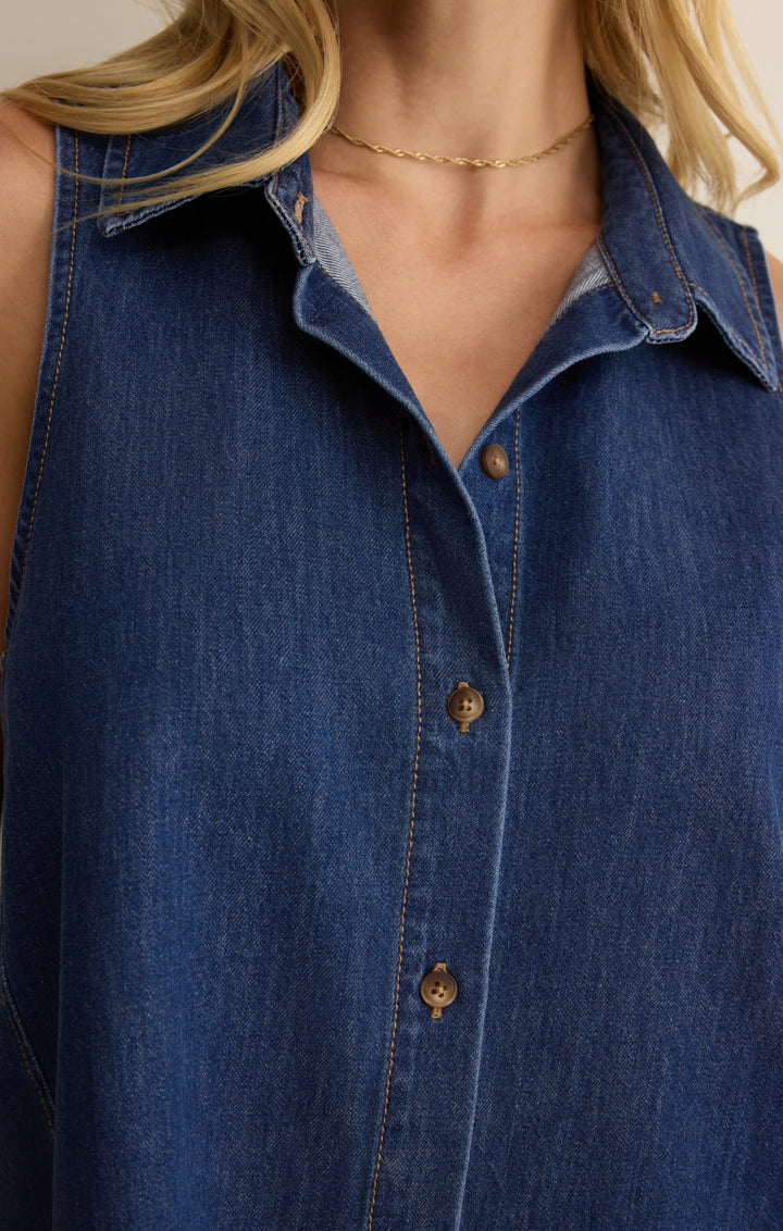 Z-Supply Women's New Light Denim Mini Dress - Deep Water