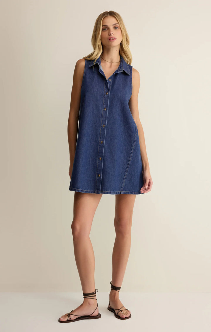 Z-Supply Women's New Light Denim Mini Dress - Deep Water