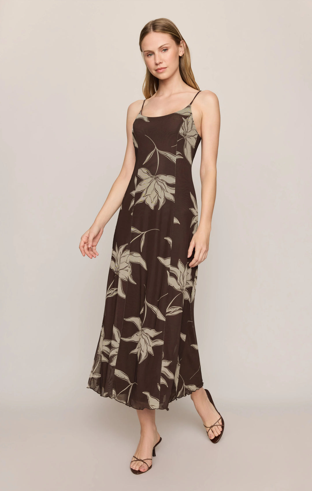 Z-Supply Women's Charisma Floral Mesh Maxi Dress - Dark Chocolate - Sun Diego Boardshop