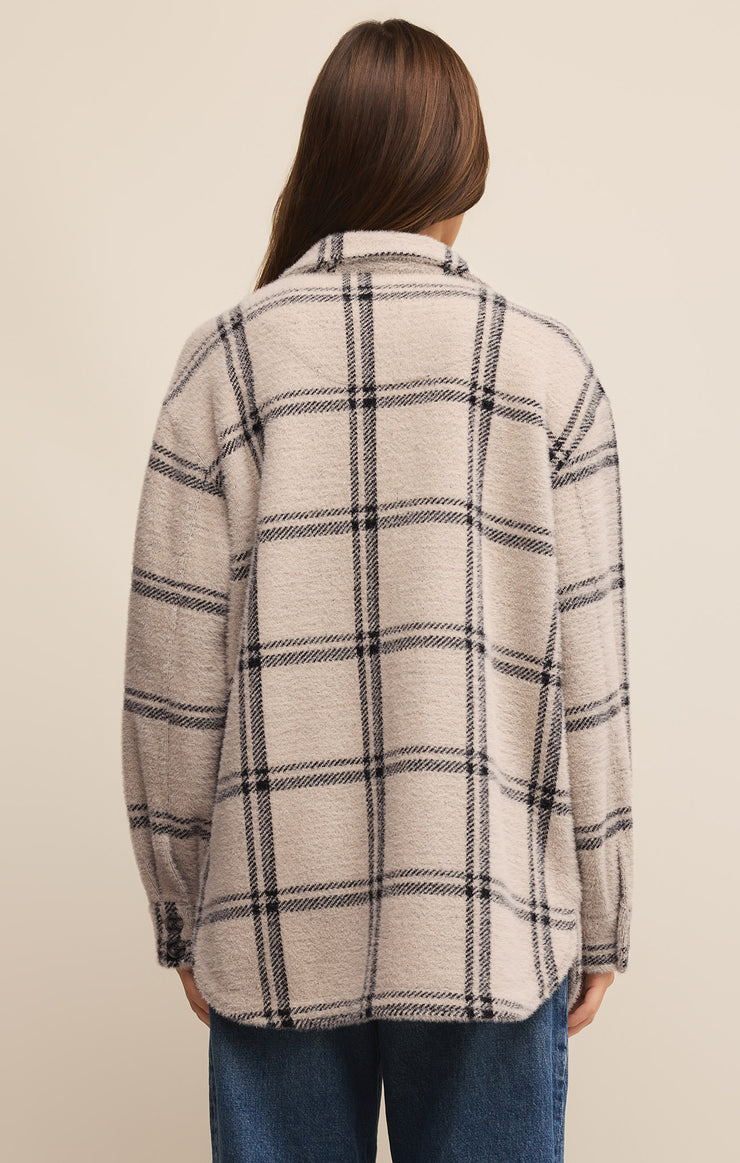 Z-Supply Plaid Tucker Shirt Jacket - Crystal Grey