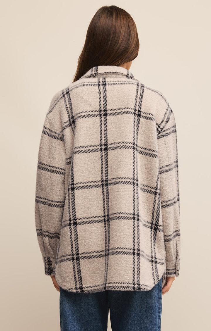 Z-Supply Plaid Tucker Shirt Jacket - Crystal Grey
