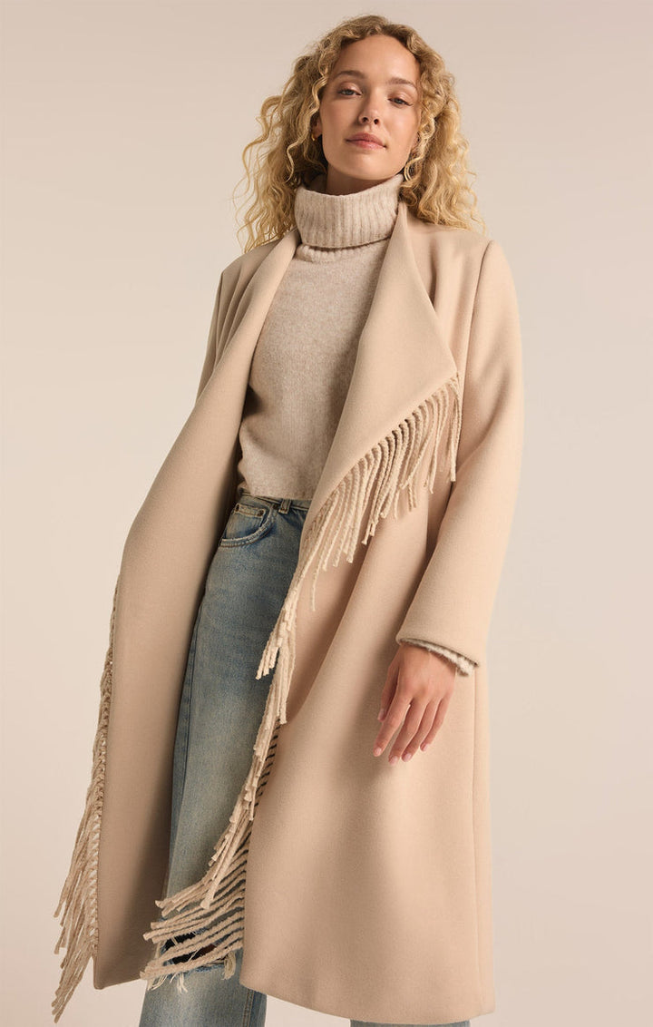 Z-Supply Alchemist Fringe Coat - NATURAL - Sun Diego Boardshop