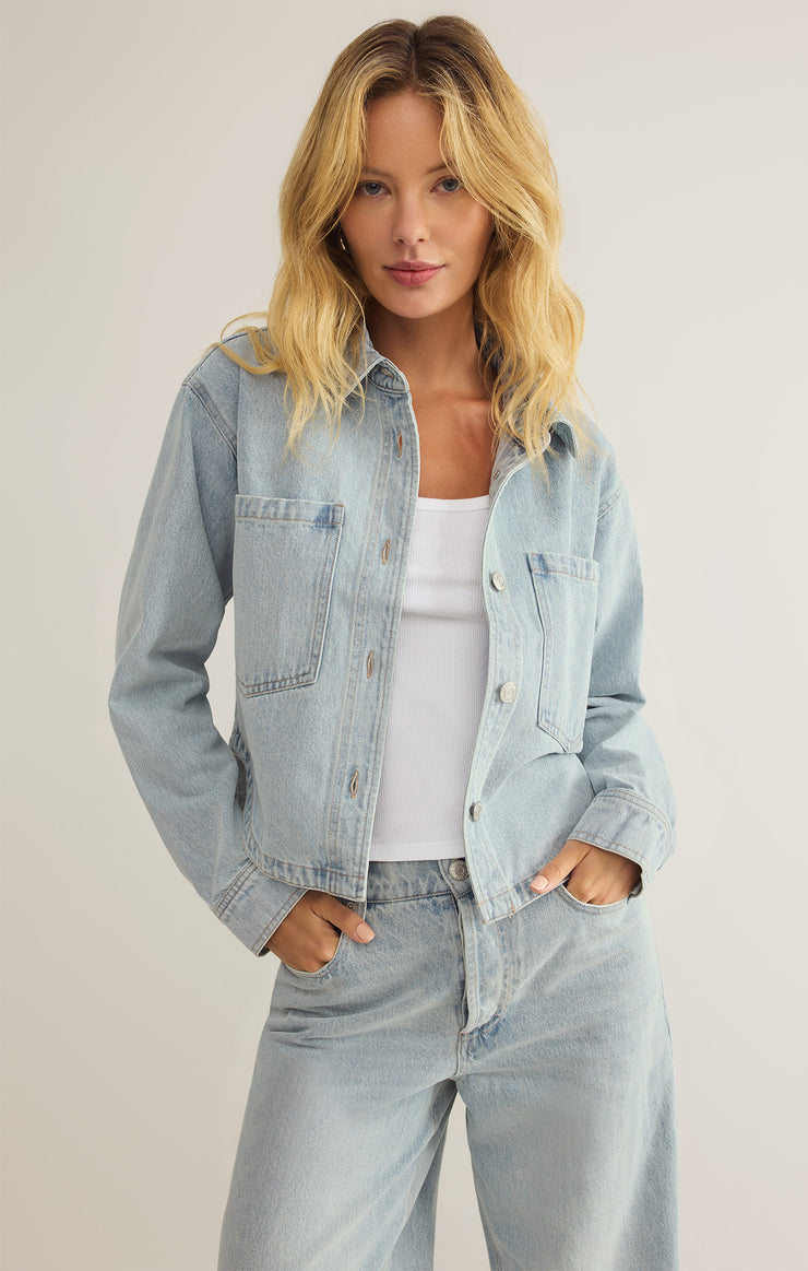 Z-Supply All Day Cropped Denim Jacket - FADED INDIGO | Sun… – Sun