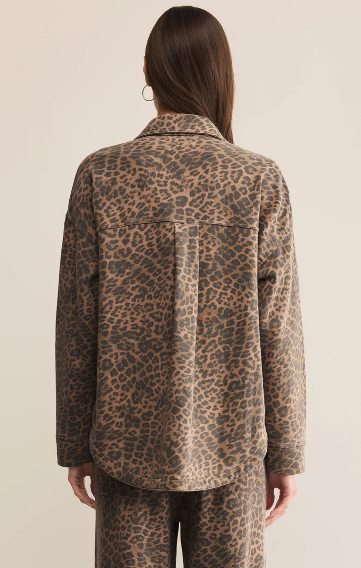 Z-Supply All Day Knit Leopard Jacket - Desert Tan - Sun Diego Boardshop