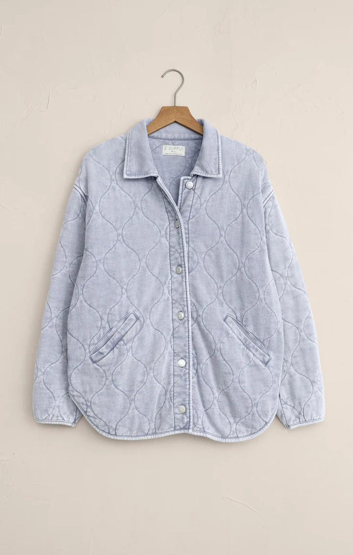 Z-Supply Boulder Quilted Knit Denim Jacket - Washed Indigo