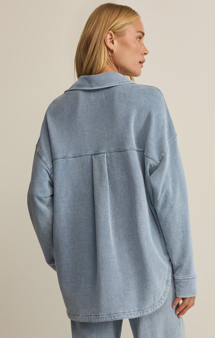 Z-Supply Women's All Day Knit Denim Jacket - Ocean Air Indigo - Sun Diego Boardshop