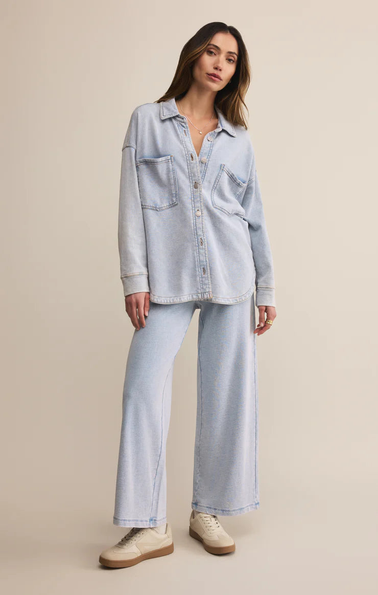 Z-Supply All Day Knit Denim Jacket - Washed Indigo - Sun Diego Boardshop