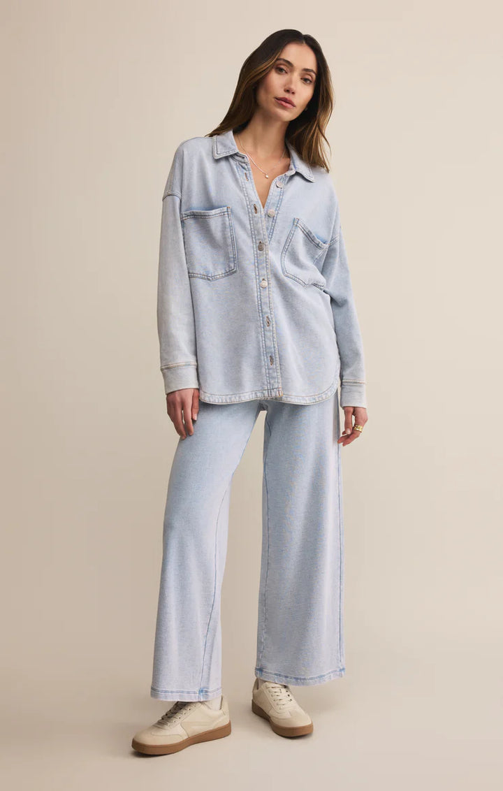 Z-Supply All Day Knit Denim Jacket - Washed Indigo