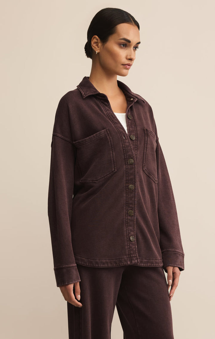 Z-Supply All Day Knit Jacket - Chocolate Cherry - Sun Diego Boardshop