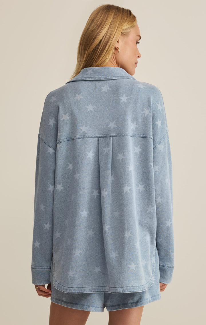 Z Supply Women's All Day Knit Star Jacket - Ocean Air Indigo - Sun Diego Boardshop