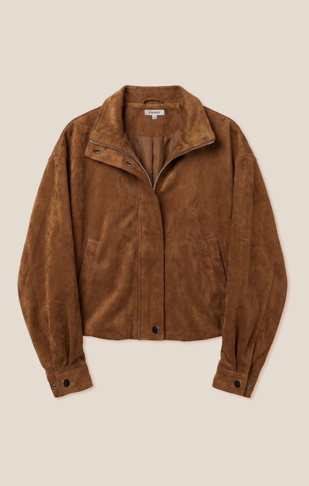 Z-Supply Women's Corin Faux Suede Bubble Hem Jacket - Saddle Suede - Sun Diego Boardshop