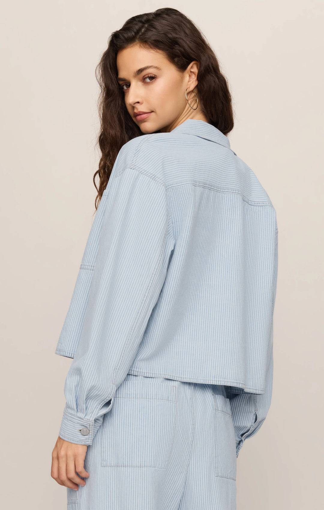 Z-Supply Women's Erin Soft Denim Railroad Jacket - Seaboard Stripe