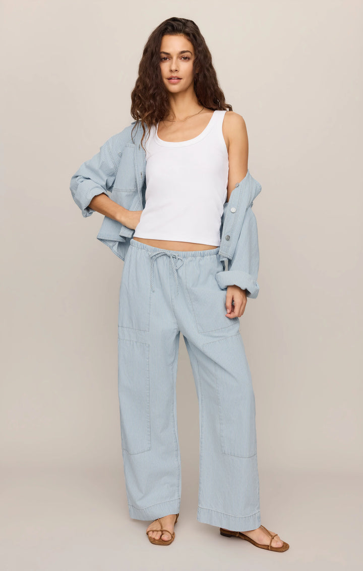 Z-Supply Women's Erin Soft Denim Railroad Jacket - Seaboard Stripe