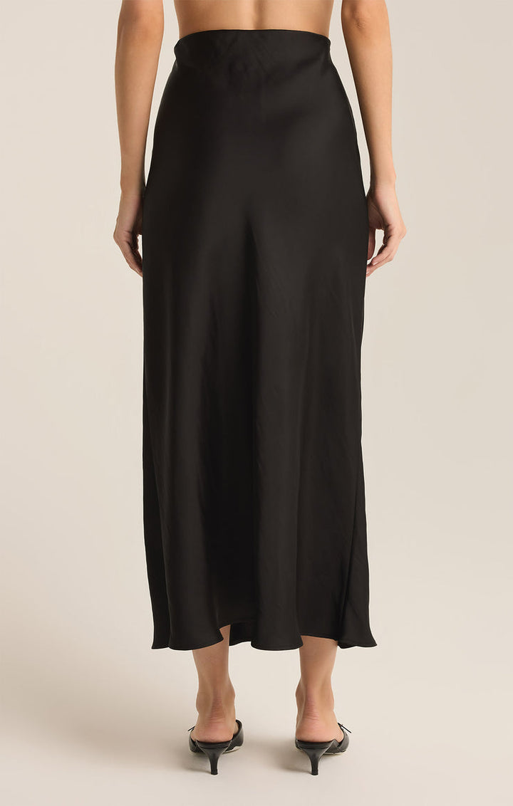 Z-Supply Europa Luxe Sheen Midi Skirt - BLACK - Sun Diego Boardshop