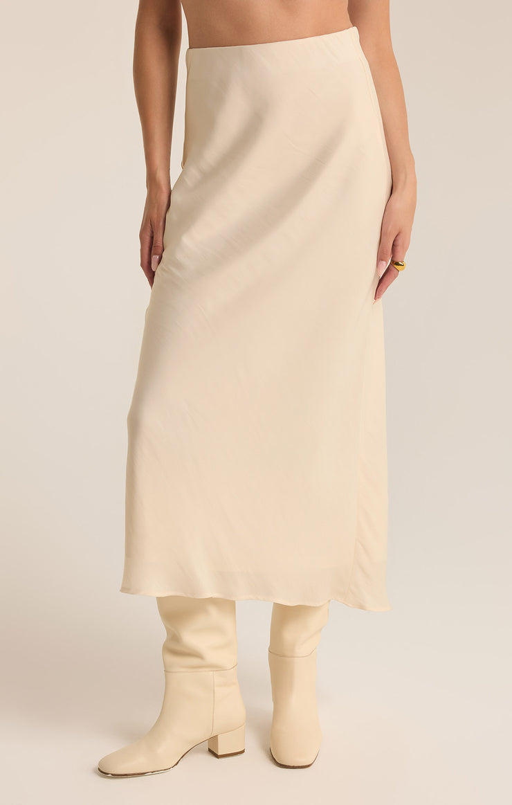 Z-Supply Europa Luxe Sheen Midi Skirt - SEA SALT - Sun Diego Boardshop