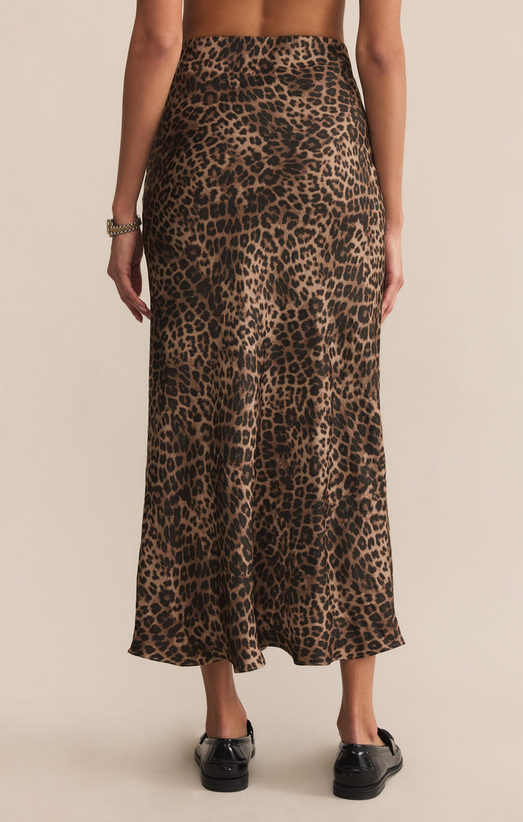 Z-Supply Leopard Europa Luxe Sheen Midi Skirt - Desert Tan - Sun Diego Boardshop