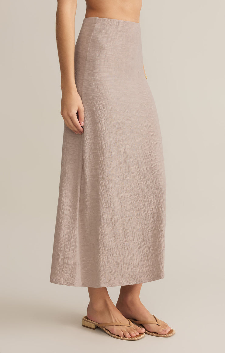 Z-Supply Delavine Textured Midi Skirt - Parchment - Sun Diego Boardshop