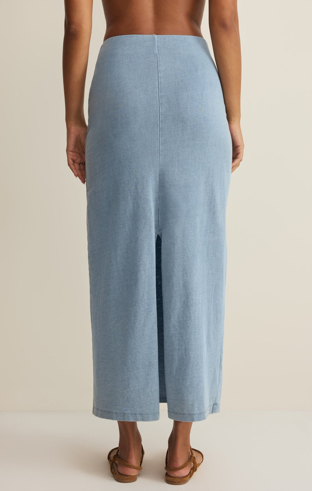 Z-Supply Women's Gail Jersey Denim Midi Skirt - Ocean Air Indigo - Sun Diego Boardshop