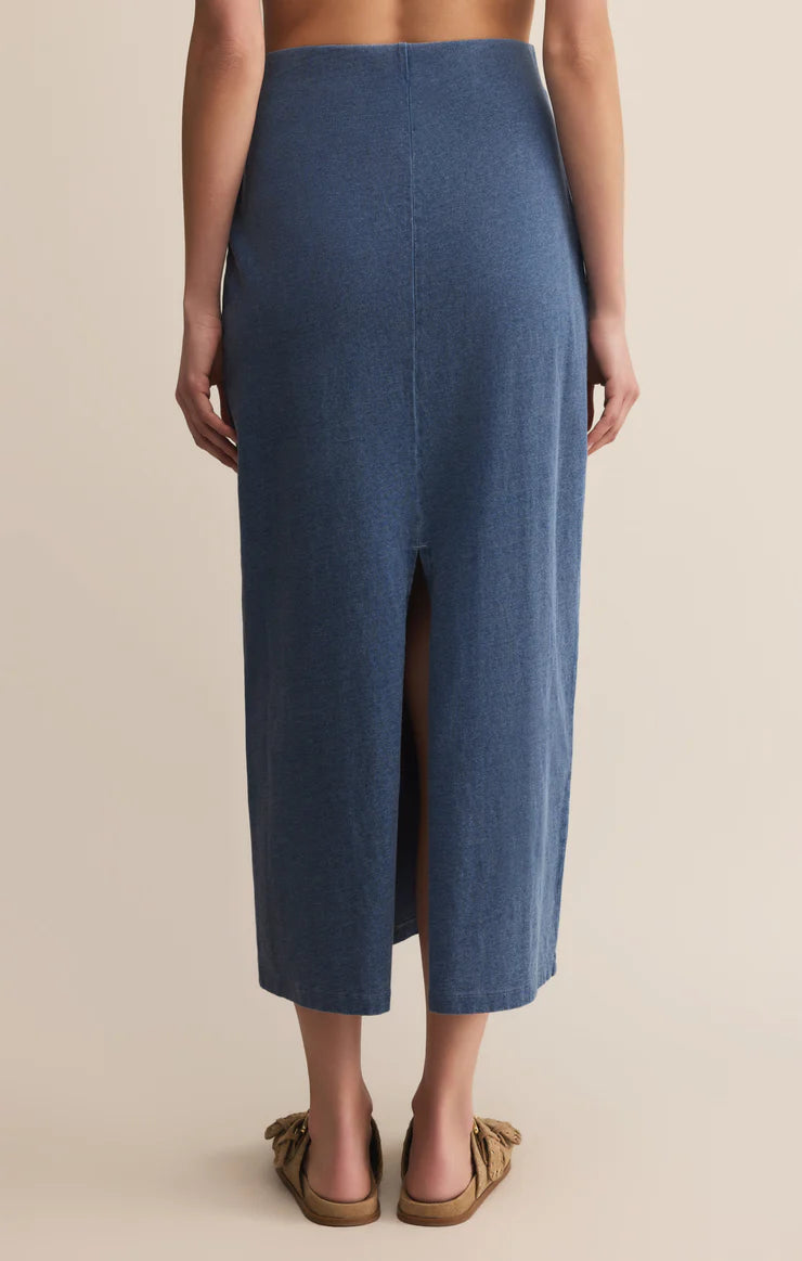 Z-Supply Gail Jersey Denim Midi Skirt - Vintage Indigo - Sun Diego Boardshop