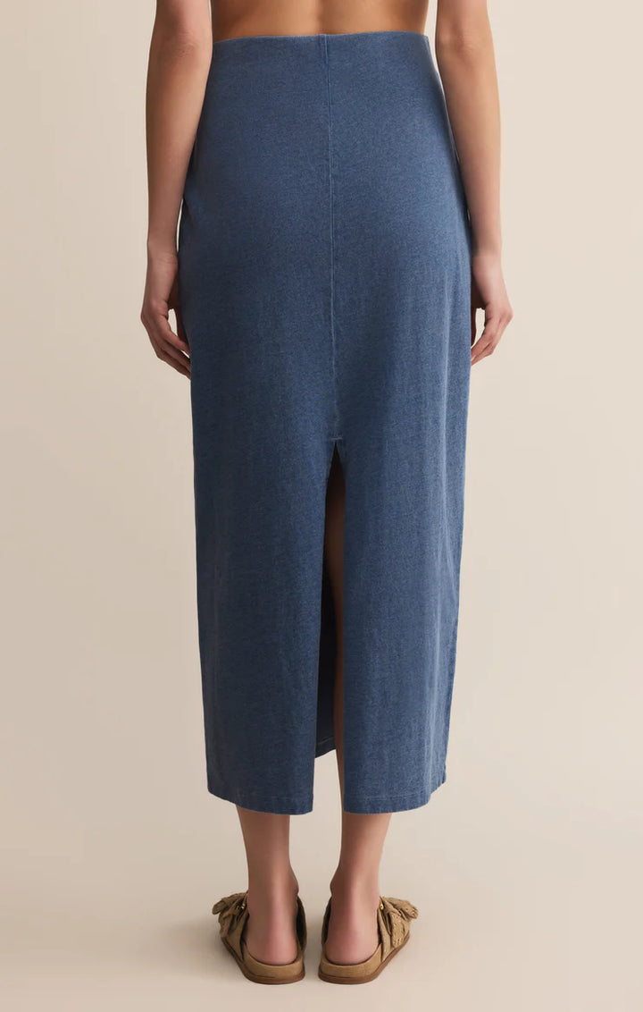 Z-Supply Gail Jersey Denim Midi Skirt - Vintage Indigo - Sun Diego Boardshop